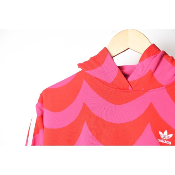 Adidas x Marimekko Women's Pink Red Hoodie with White Stripes Size XS - Picture 4 of 11